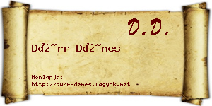 Dürr Dénes névjegykártya